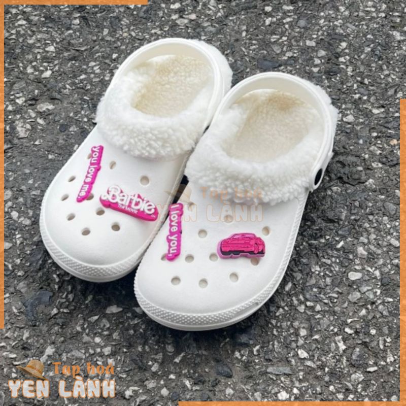 Sục crocs lót lông, Dép Cross lót lông cừu chính hãng ,lỗi nhẹ đã decor lại đẹp mớ, tặng kèm Sticker – Chou Bùi St