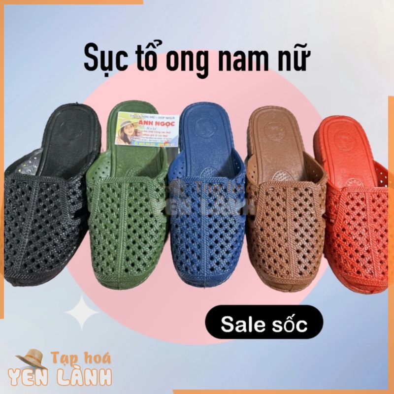 Dép sục Tổ ong nhiều màu đế dày 3cm- Sục lười bít mũi nam nữ  đi mưa DÉP – SL 535 (7 Màu)