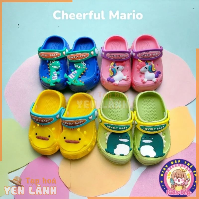 Dép sục nhựa xốp Cheerful Mario cho bé trai gái 1-8 tuổi(MS9966)