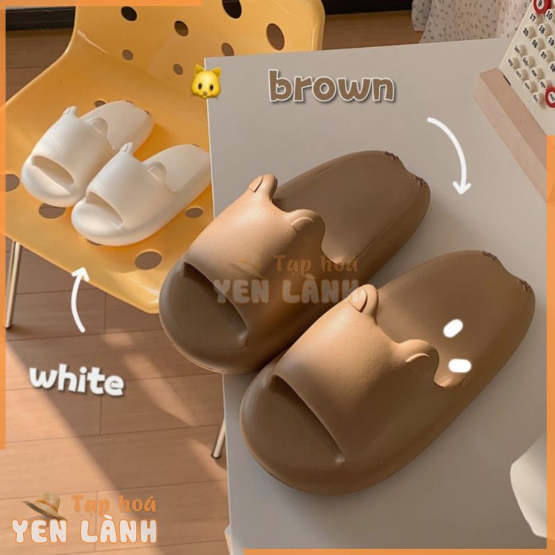 Dép tai mèo KICHI SHOES quai ngang dép bánh mì độn đế chính hãng XIXITIAO chất eva cao cấp dễ thương xinh xắn mã Tai Mèo