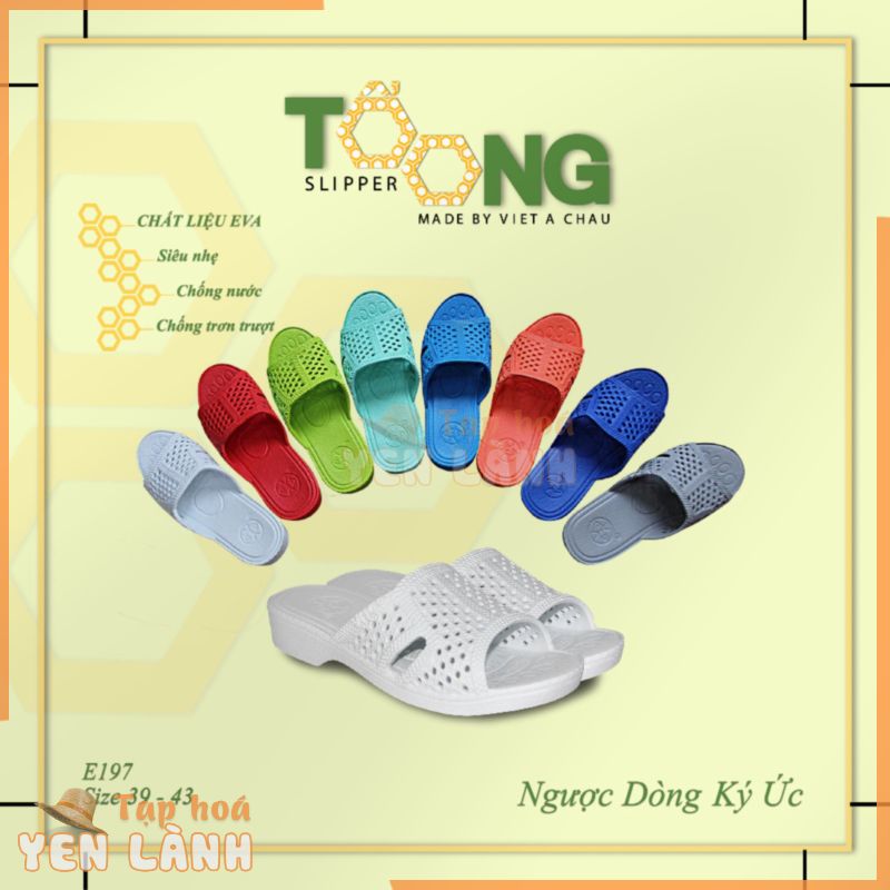 Dép tổ ong ĐỎ- VÀNG- XANH CHUỐI- TÍM- XANH NGỌC vật liệu EVA siêu bền, siêu nhẹ, chống trơn trượt, Form SIZE LỚN CHÂU ÂU