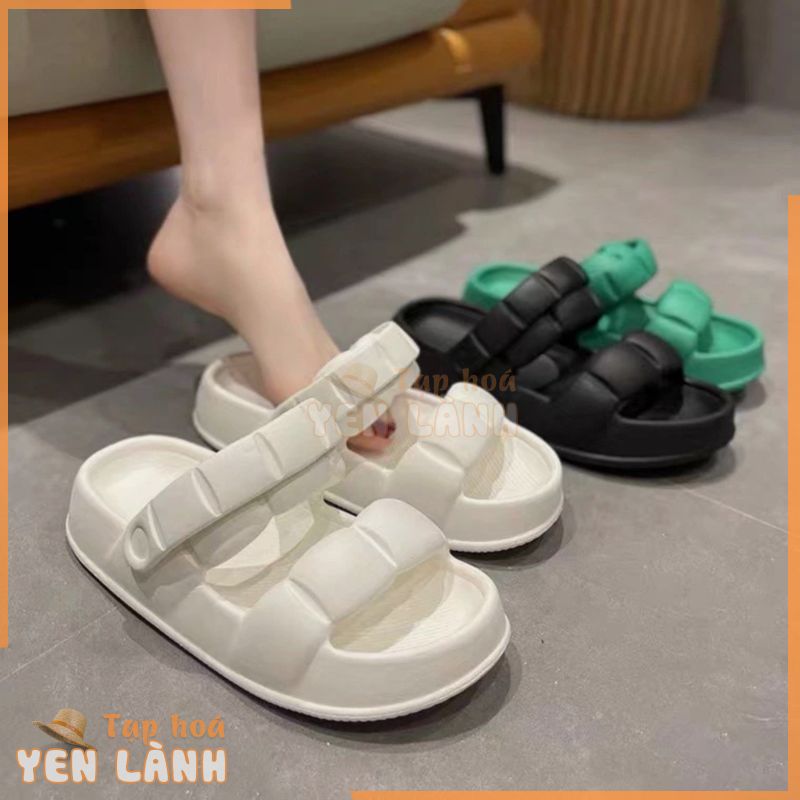 Dép bánh mì nữ 2 quai ngang sandal nữ quai hậu học sinh độn đế 3cm chất liệu eva kiểu ulzzang basic đi mưa-giày dép 97