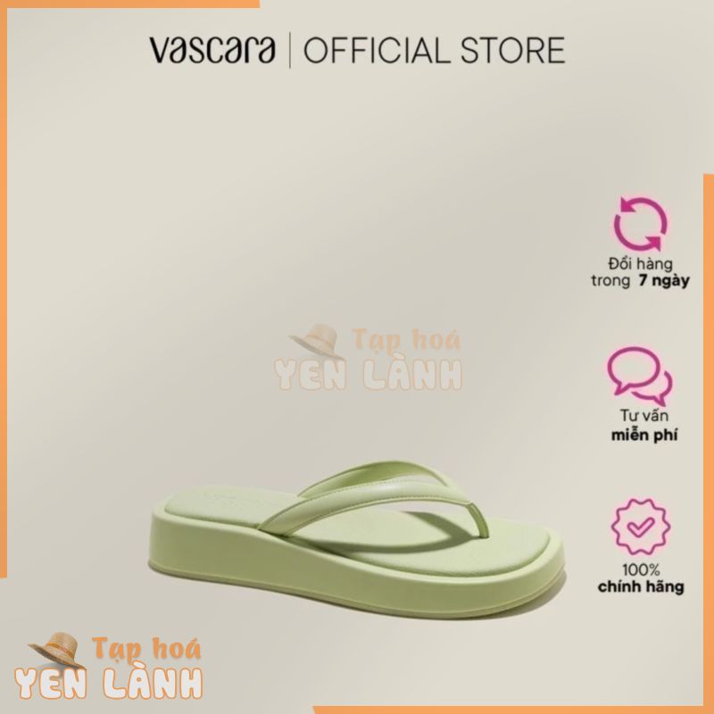 Vascara Dép Kẹp Flatform Phối Liệu Hiệu Ứng Vải Canvas – DXP 0192