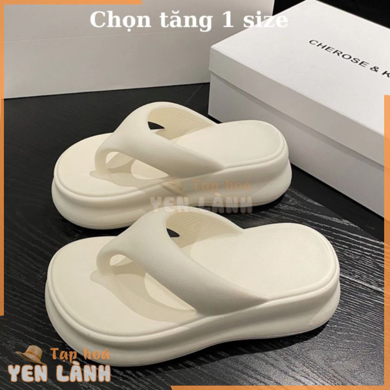 Dép tông xỏ ngón độn đế 6cm, dép xỏ ngón đi biển Đức Phúc chọn tăng 1 size