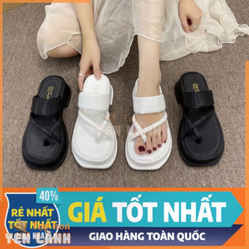 Dép đế xuồng nữ đế 3-5p Sandal nữ ulzzang xỏ ngón 2 quai đế thích hợp đi biển, đi tiệc đi làm, video thật