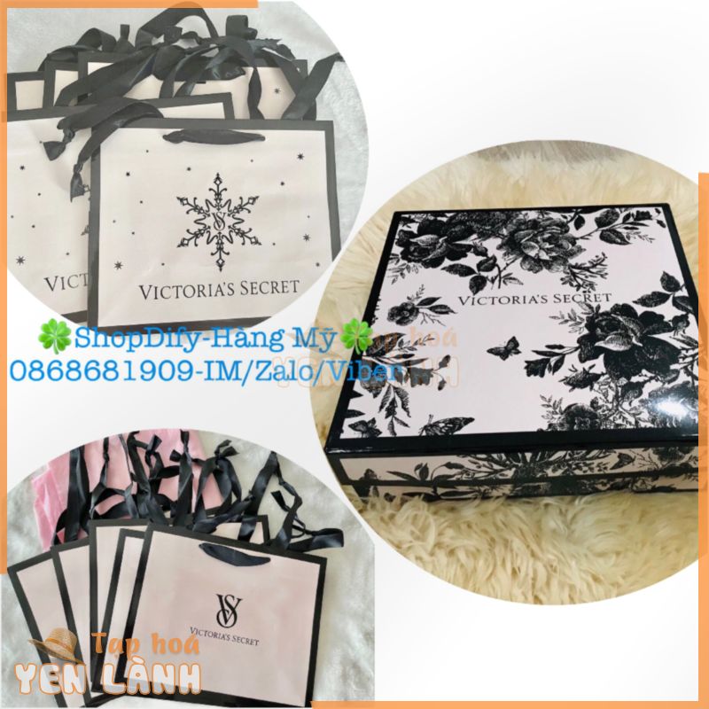 (Mẫu mới) Túi, Hộp giấy Chính Hãng Victoria’s Secret paper gift bag, box, New design, làm túi quà sang trọng