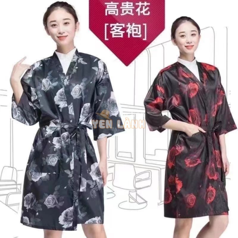 Tiệm cắt tóc dịch vụ khách hàng làm tóc áo choàng nhuộm tóc quần áo cắt tóc kimono tiệm làm tóc dịch vụ khách hàng vải không thấm nước tay áo quần áo rỗng