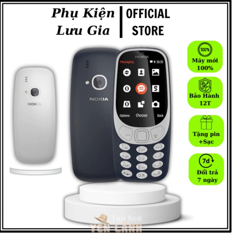 Điện Thoại Bàn Phím Nokia 3310 Sóng 4G, 2 Sim Loa To, Sóng Khỏe [Bảo Hành 12 Tháng]