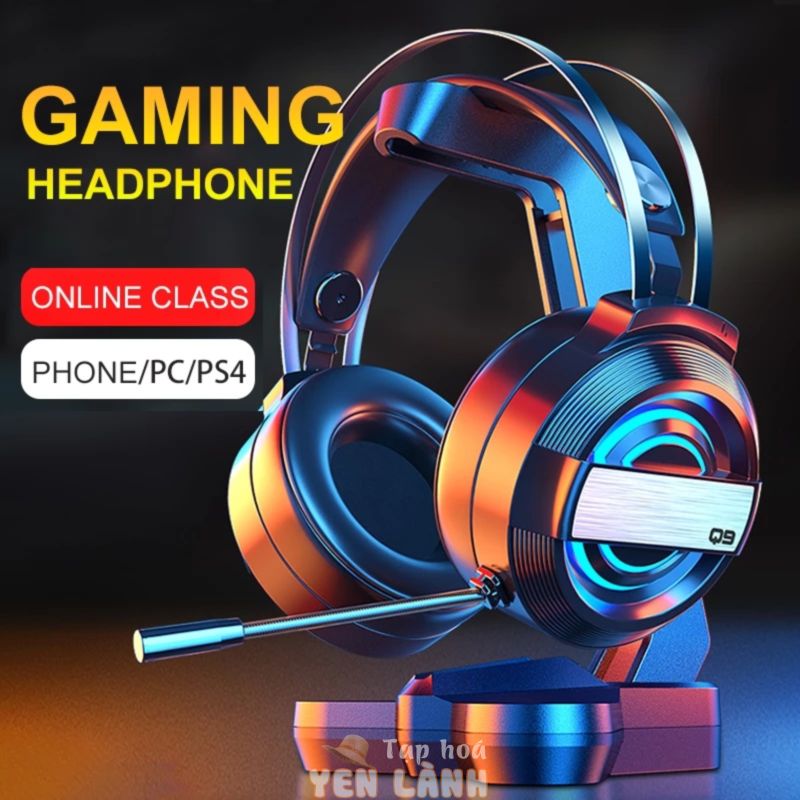 Tai Nghe Gaming Chụp tai máy tính bàn Chơi Game tai ngje nam thủ Có Mic 2 jack cắm Dành Cho Điện Thoại Di Động có dây có micro LED Gameming tai mghe / Pc / Ps4/laptop Gamming Headphone Headset hedphone