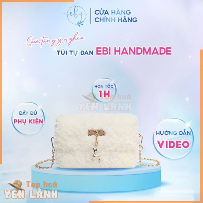 [Xả Lỗ] Túi Handmade DIY, Túi Tự Đan Len Xù Cực Kì Đơn Giản, Đầy Đủ Set Đồ Đan Rất Dễ Làm – EB53