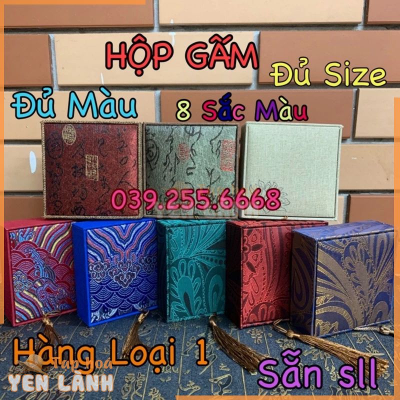 HỘP GẤM – Đủ Màu Sắc – Đủ Size – Hộp Gấm Loại 1 Đựng Trang Sức , Vòng Tay , Đồ Phong Thuỷ