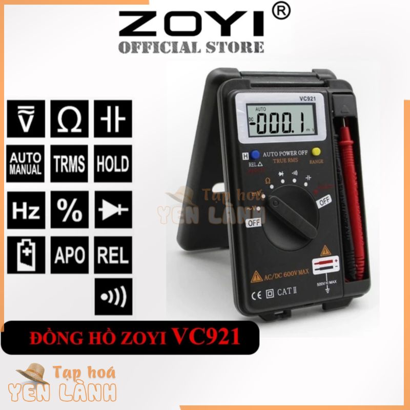 Đồng Hồ Đo Điện Vạn Năng Điện Tử Đo Điện Mini Bỏ Túi Ac/Dc Zoyi Vc921 – Bảo Hành 12 Tháng