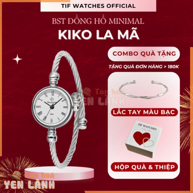 Đồng hồ vòng tay nữ KIKO Tif Watches kim loại thiết kế thanh lịch làm quà tặng kiểu dáng độc lạ size 22mm