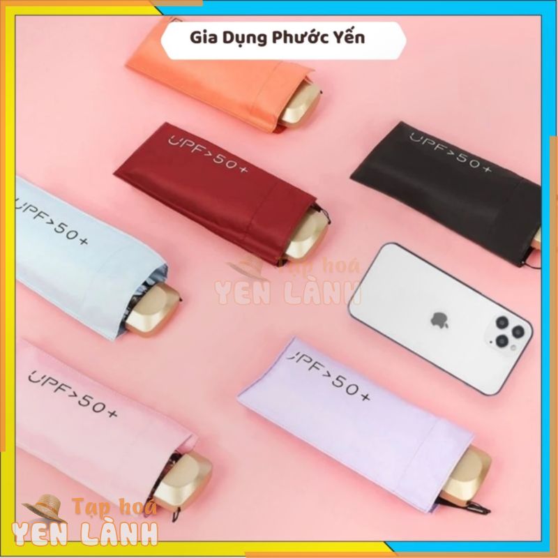 Ô Dù Gấp Gọn Mini Bỏ Túi , Ô Dù Che Mưa Đi Nắng UPF 50 Chống Tia Cực Tím, Kích Thước Nhỏ Gọn