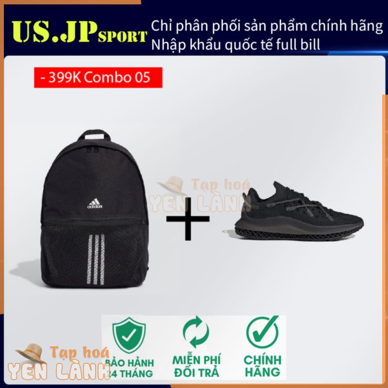 [ Combo giảm giá 05 ] Balo và Giầy Adidas chính hãng 4D Fusio ” Triple Black” Nam H04510 USJP Sport