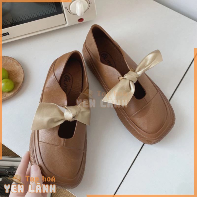 Giá trị cao Retro Tất Cả Trận Đấu Giày Sandal Nữ Mặc Bên Ngoài Người Ảnh Hưởng Nhật Bản Cổ Tích Nơ Bà Giày Đế Bằng Thấp @