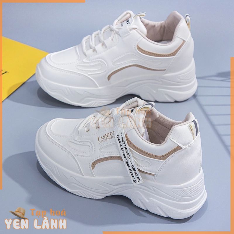 Giày Sneaker Nữ G84 Màu Trắng Độn Đế Tăng Chiều Cao Hàn Quốc. Giày Thể Thao Nữ Đẹp Cao Cấp Giá Rẻ A1