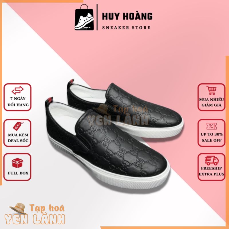 Giày Lười Slip On Nam Gucci Hàn Quốc Đẹp Giá Rẻ Nhất – Da Bóng – Đế Khâu Chắc Chắn