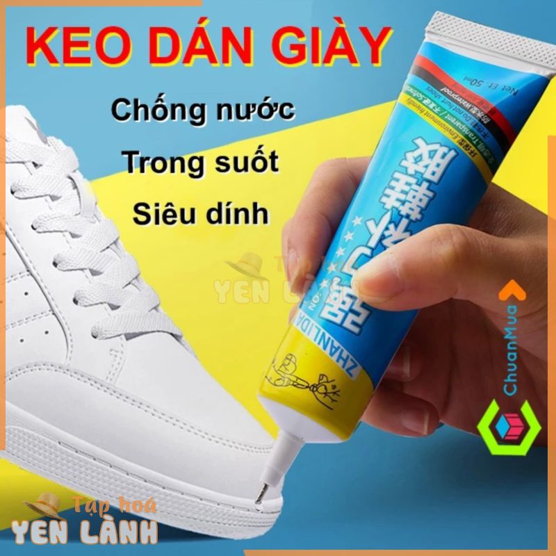 Keo Dán Giày Dép Trong Suốt Chuyên Dụng Siêu Dính 50ml ( Tặng chà giày và chun, Keo Dán Tốt Hơn Seaglue,Giá Sỉ… )