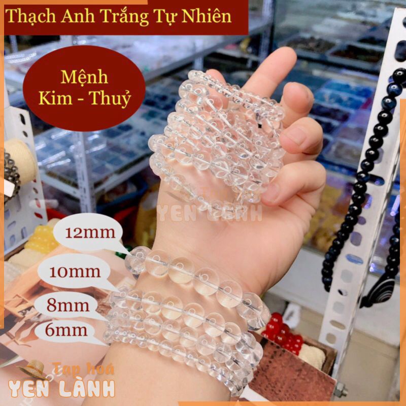 GIÁ SỈ – Đá thạch anh trắng, vòng tay hợp mệnh kim mệnh thuỷ, chuỗi hạt mix vòng đan vòng hanmade