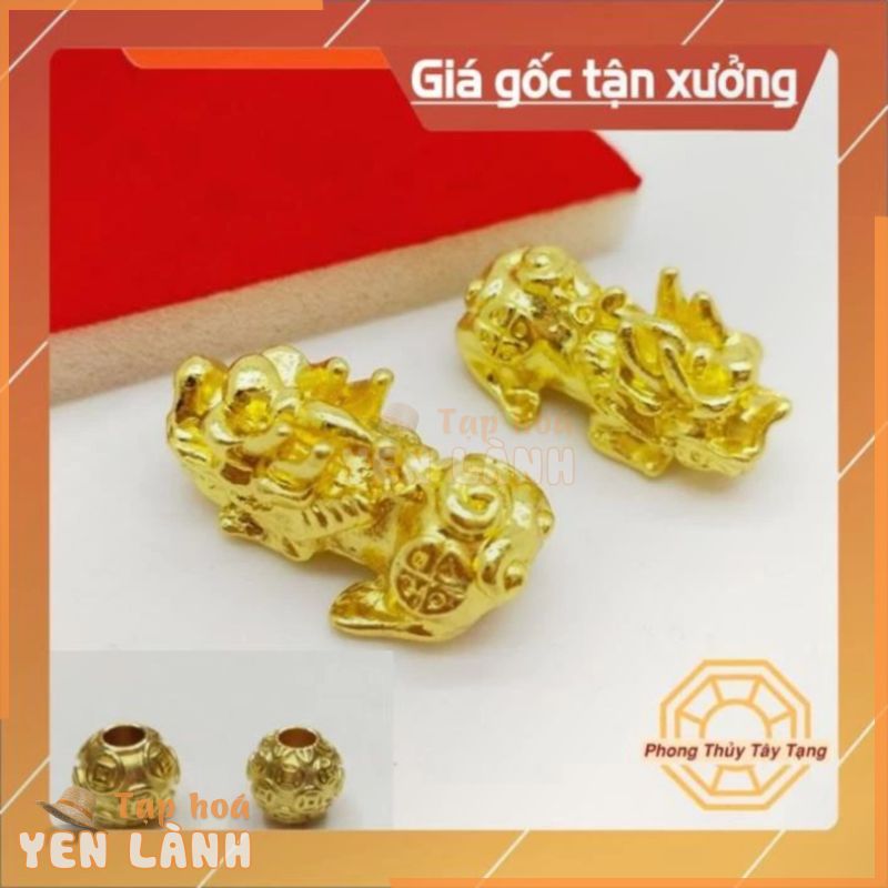 [Bán Lẻ – GIÁ SỈ] Charm Tỳ Hưu, Bi Vàng mix Vòng tay – Phong Thuỷ Tây Tạng