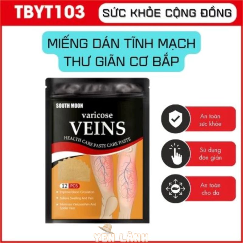 Miếng dán tĩnh mạch, hỗ trợ lưu thông tuần hoàn khí huyết, giảm căng cứng, thư giãn vùng bàn chân, giúp ngủ ngon hơn