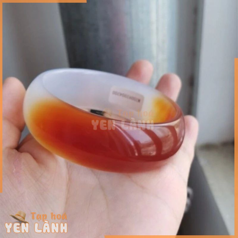 Nửa Đỏ Nửa Trắng Đỏ Mã Não Vòng Tay Nữ Nửa Tường Giang Sơn Băng Đỏ Chalcedony Phiên Bản Rộng Vòng Tay Ngọc