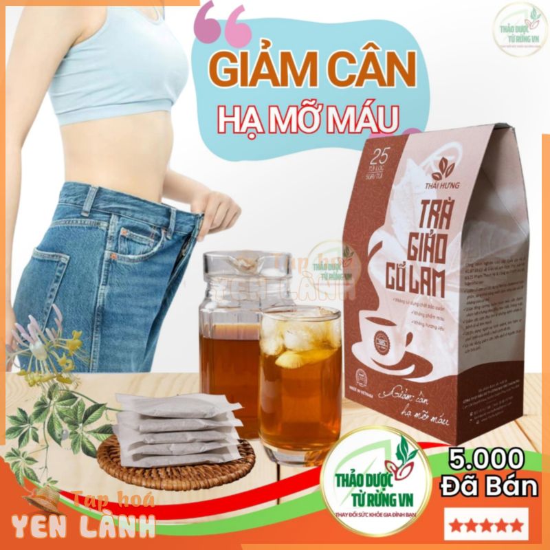 Trà Giảm Cân Giảm Mỡ Máu Trà Giảo Cổ Lam 125g 25 Túi Lọc 5g Thảo Dược Từ Rừng VN