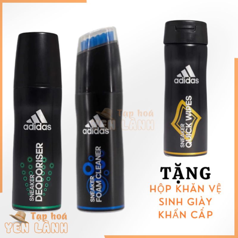 Combo Chai Vệ Sinh Giặt Giày và Xịt Khử Mùi Adidas cho giày thể thao