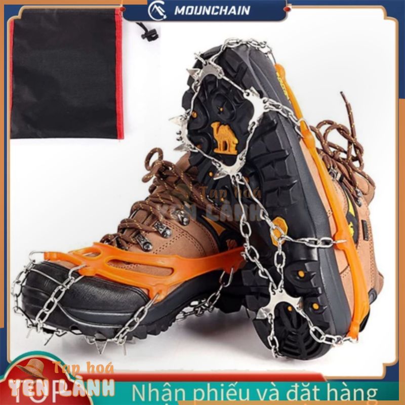 Mounchain Crampons Giày Bốt Đi Tuyết 10 Đinh Chống Trượt An Toàn Thông Dụng Cho Nam Và Nữ