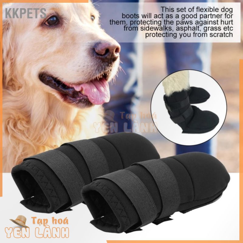 KKPETS 2 Chiếc Giày Bốt Cho Chó Dành Có Kích Thước Khác Nhau Với Hai Dây Đeo Thể Điều Chỉnh Đế Chống Trơn Trượt