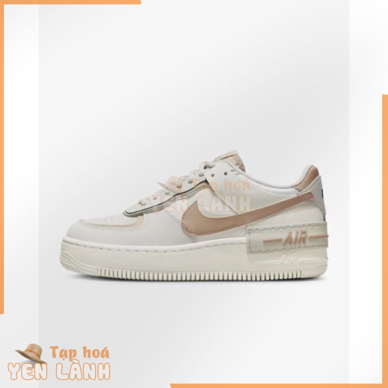 [CHÍNH HÃNG] Giày thể thao Sneaker N.I.K.E AIR FORCE 1 SHADOW ‘Sail Fossil’ màu Kem nâu – Code: CI0919 – 116