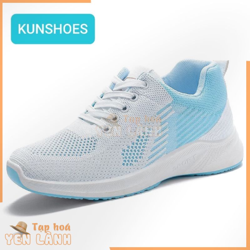 Giày thể thao nữ Sneaker, Giày thể thao hàn quốc siêu nhé Sport, êm chân, thoáng khí, Giày tập gym, đi bộ.. Màu Xanh