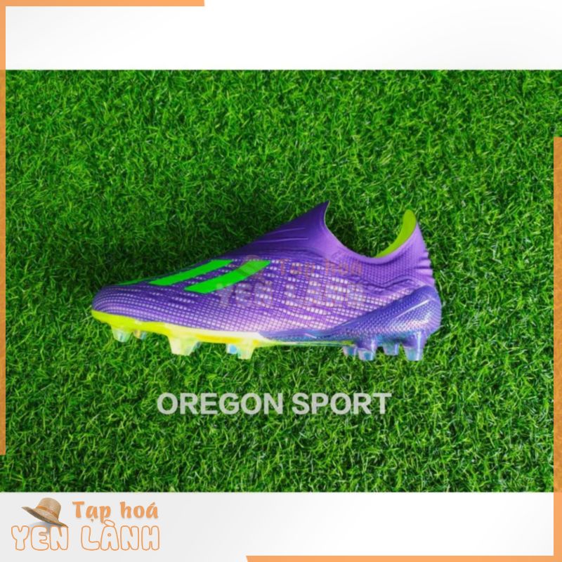 FRESIP HOT SẴN Giày bóng đá không dây đinh cao Adidas X18+ (Tím huyền bí )