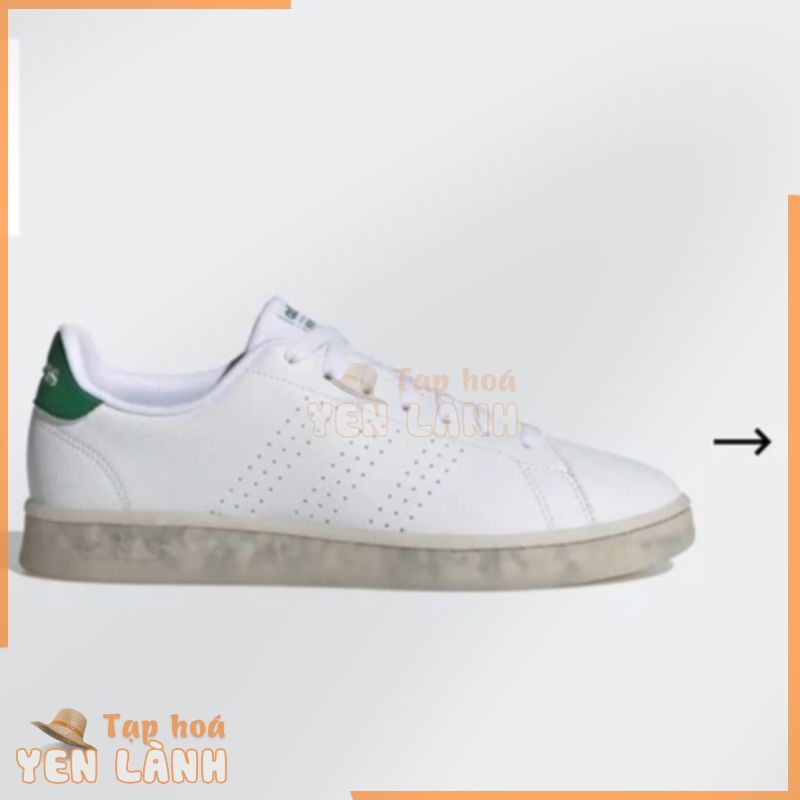 (100% chĩnh hãng) giày stansmith trắng gót xanh chĩnh hãng hàng sẵn full bõ