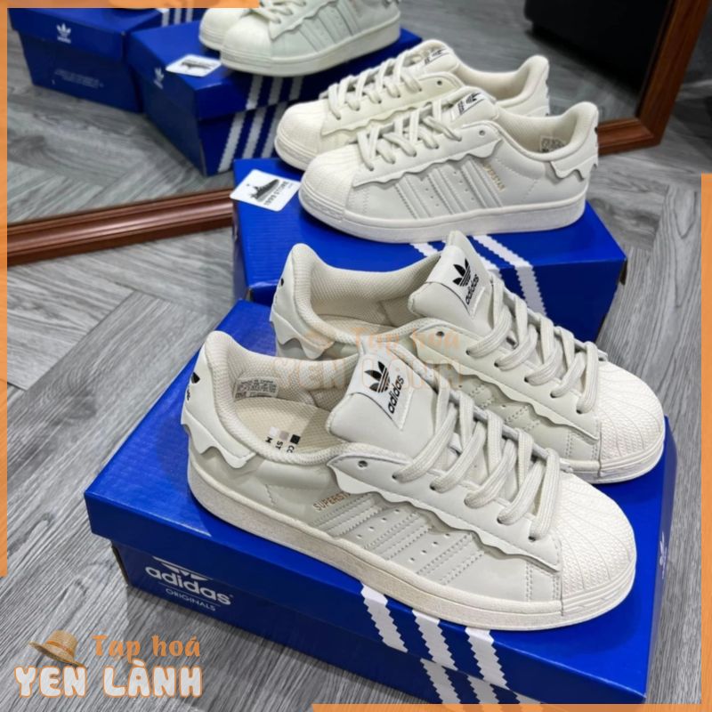 Giày Adidas Superstar Das Sò Màu Kem, Superstar Das Sò Màu Hồng Kem Màu Trắng Hot Trend 2022