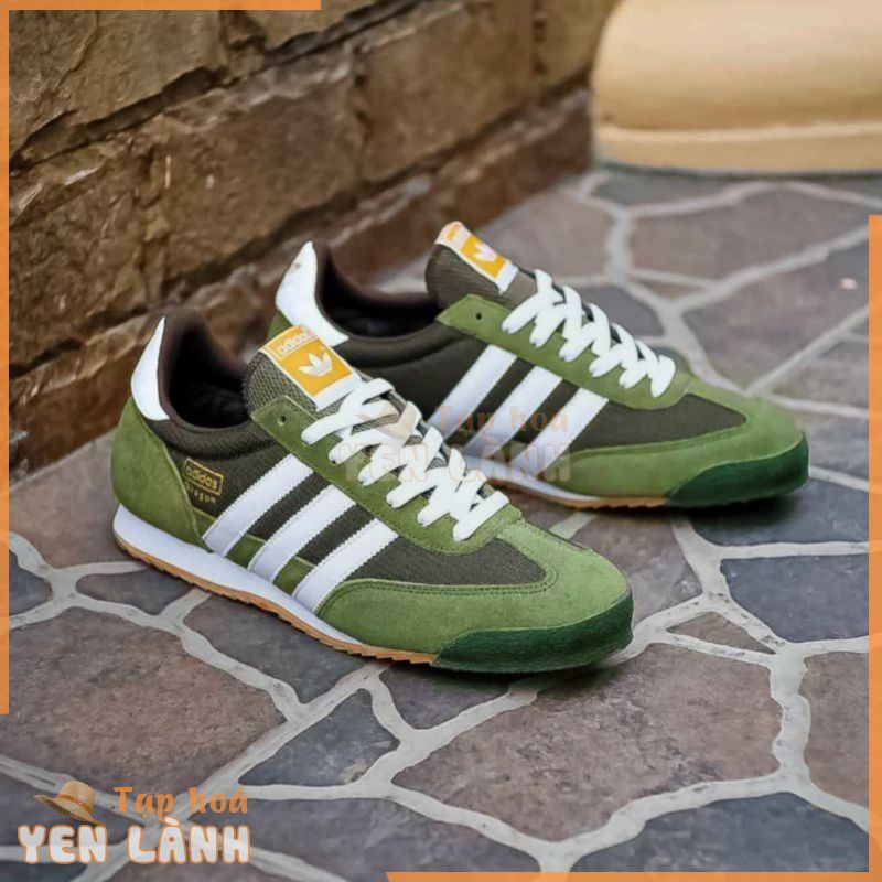 Giày solgum trắng xanh Adidas Dragon sản xuất tại Indonesia