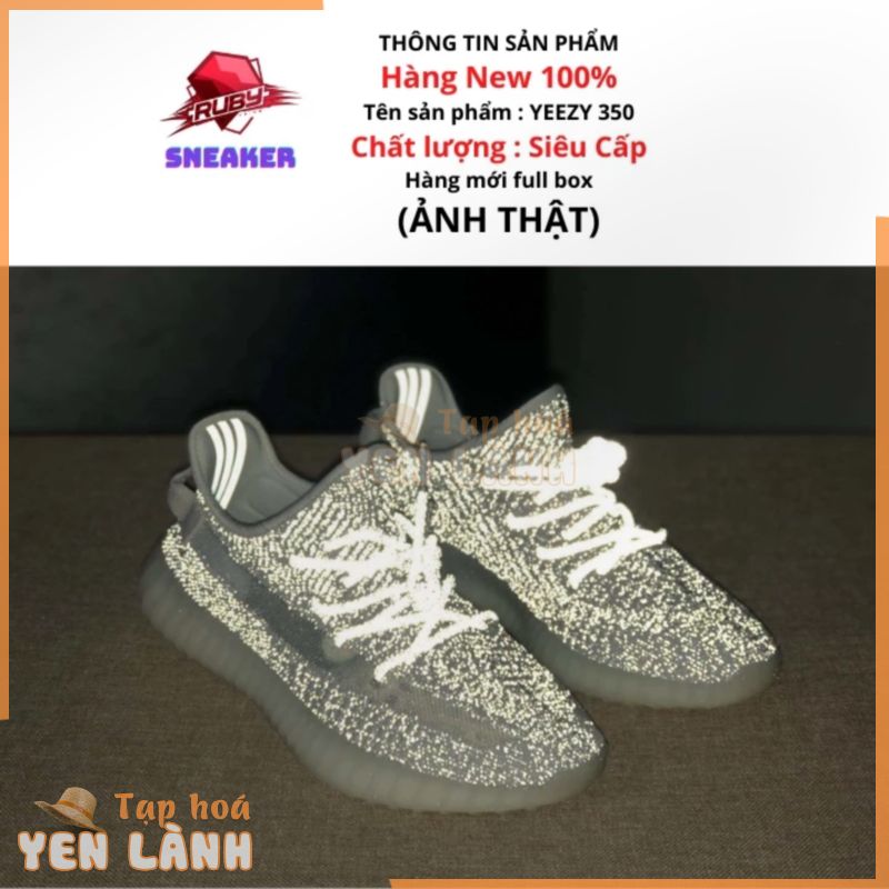 Giày thể thao Sneaker Nam Nữ Yeezy350 Boost STT Trắng Full Phản Quang Cao Cấp