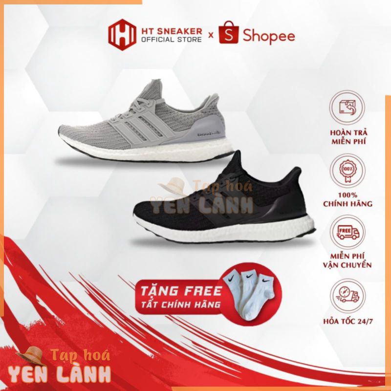 [Chính Hãng] Giày thể thao adid.as ultraboost 4.0 Grey / Coreblack | Giày chạy bộ running adida.s Ultraboost 4.0 cực êm