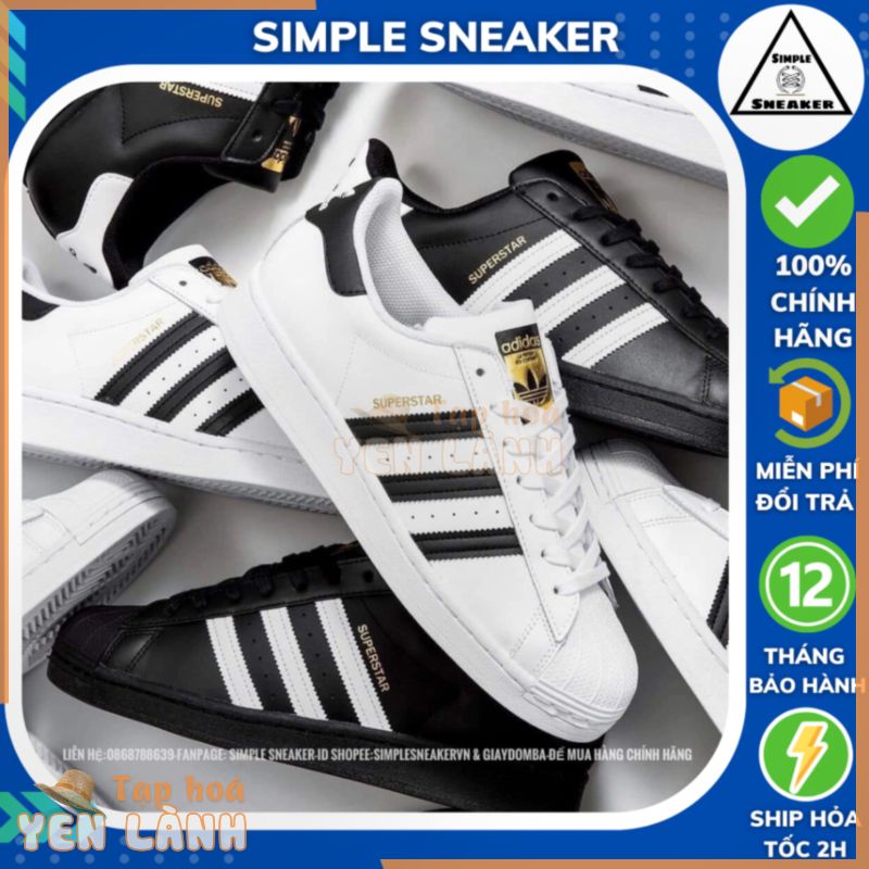 Giày Super Star Chính Hãng  SIMPLE SNEAKER  Adidas Superstar OG Tem Vàng Giày Thể Thao Nam Nữ Chuẩn Auth [EG4958]