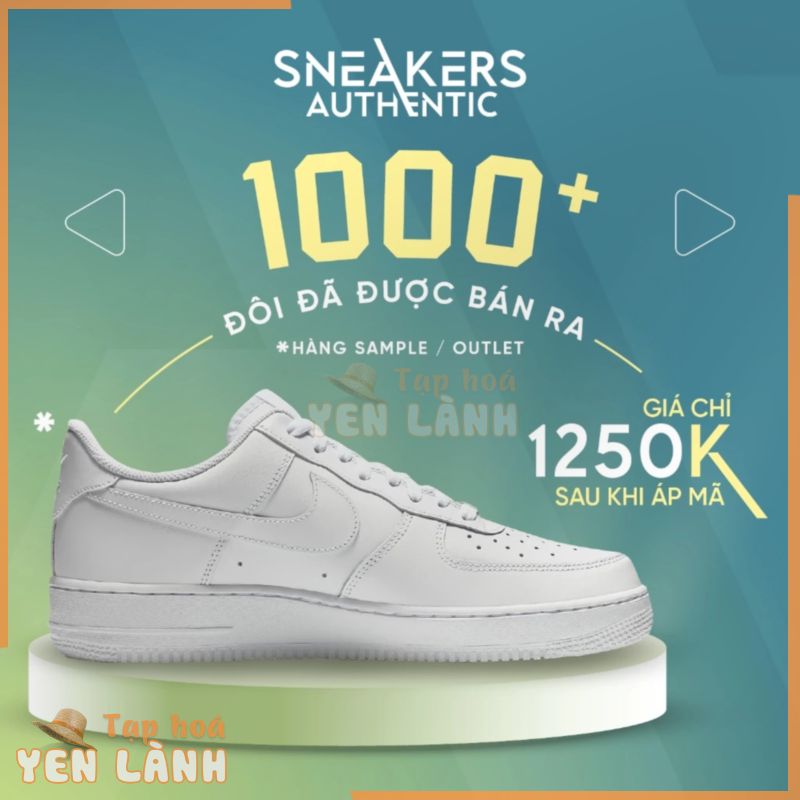 Giày air force 1 chính hãng, af1 all white real fullbox miễn phí đổi trả 30 ngày Sneakers Authentic