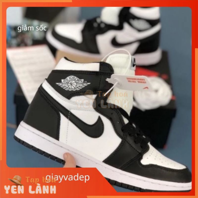 giayvadep Giày thể thao Jordan cao cổ đen trắng, Giày air Jodan 1 high panda cao cổ nam nữ dễ phối đồ cực hot Full Box