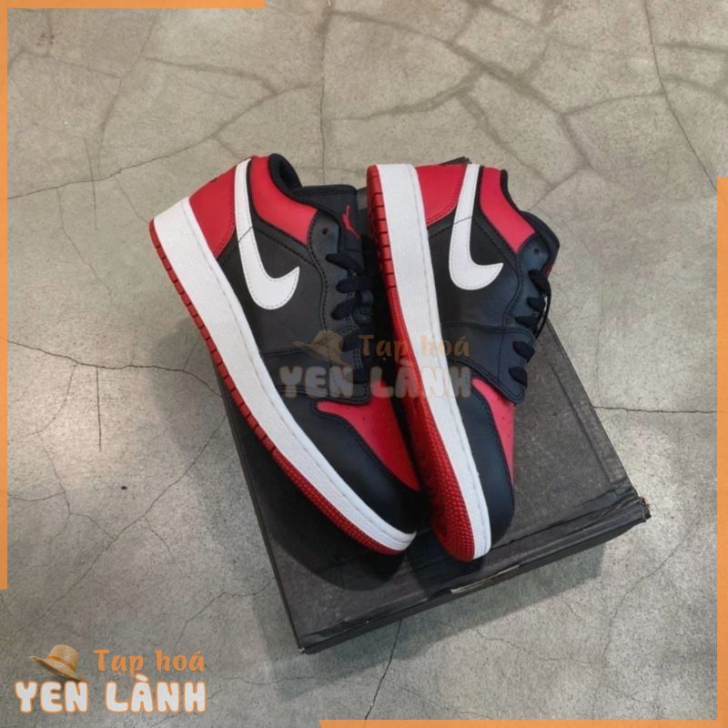 [ Chính Hãng ] Giày Sneaker Air Jordan 1 Low GS ‘Alternate Bred Toe’ 553560-066 màu Đỏ Đen | PiuPiu Authentic