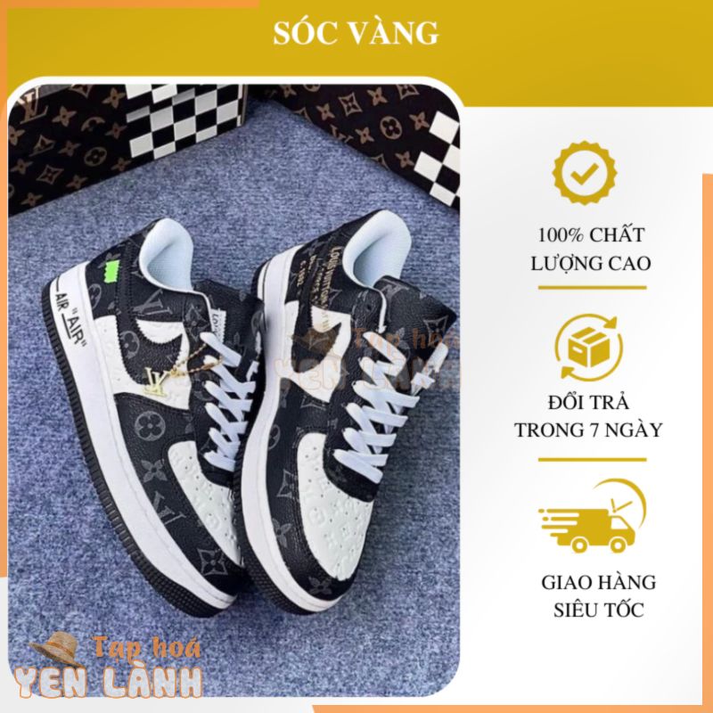 Giày AF1 LV, Nam Nữ Giày Thể Thao Air Force 1 Cao Cấp Nam Nữ FUll phụ kiện