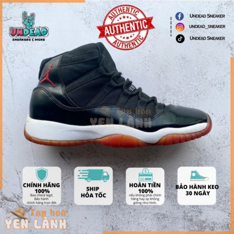 [Giày 2hand] Giày thể thao Jordan 11 Bred cũ chính hãng