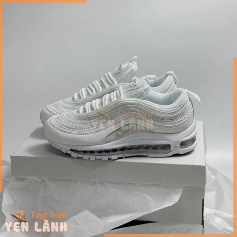 HÀNG SẴN_Giày Thể Thao Air Max 97 Full White, Giayf max 97 trắng full phản quang nam nữ giày độn đế nam nữ ảnh thật