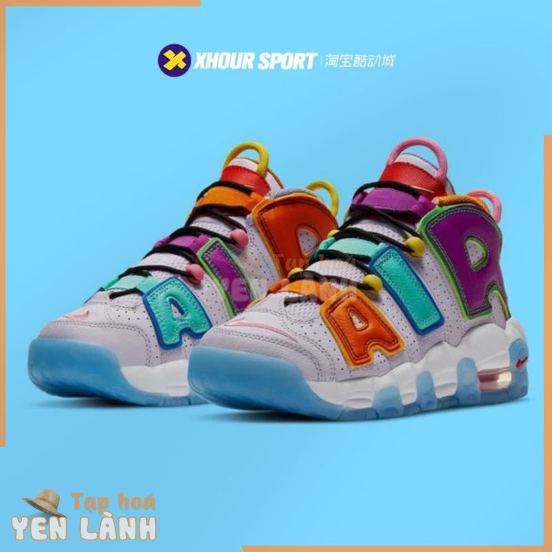 Giày Bóng Rổ Ni Air More Uptempo GS “mix-n-match” Màu Cam / Xanh Dương / Tím 6CQQ