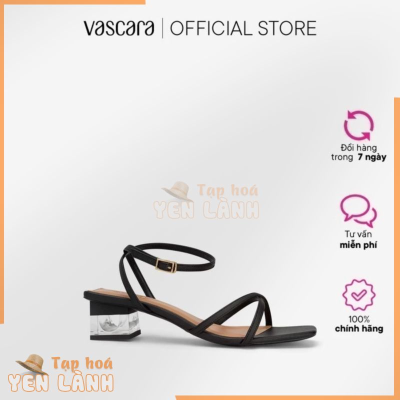 Vascara Giày Sandal Ankle Strap Phối Gót Crystal – SDN 0747