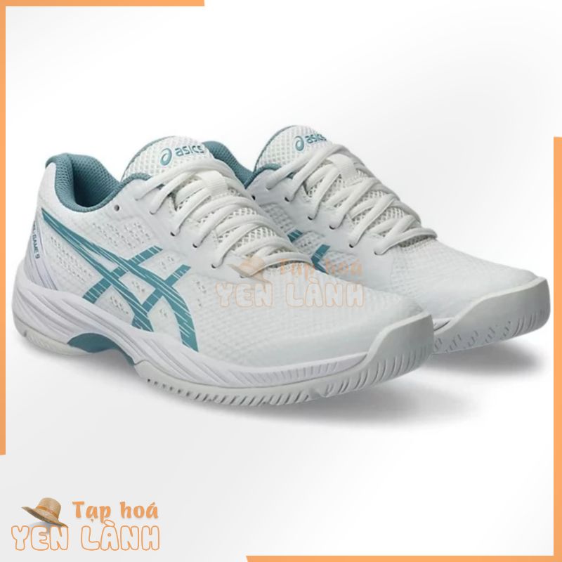 Giày Tennis Asics Nữ Gel-Game 9 Màu Trắng Logo Xanh Mới Nhất Chính Hãng