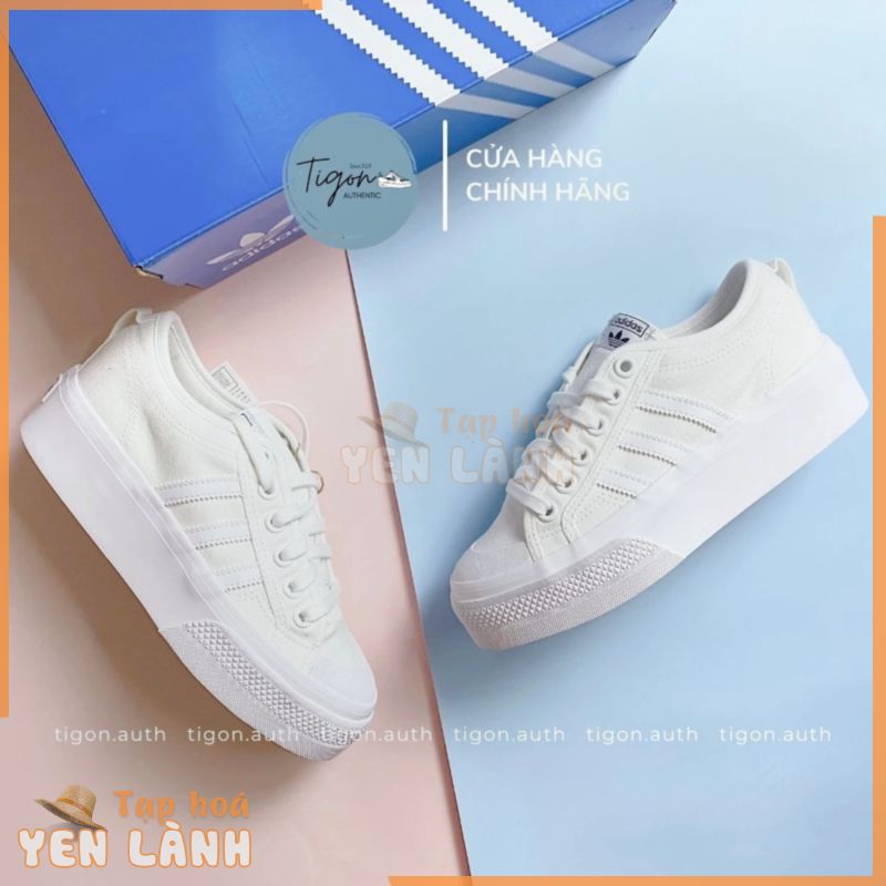 Giày Thể Thao Trắng Adidas Chính Hãng,  Giày Thể Thao Nữ Adida Nizza Platform [AUTHENTIC 100%]1